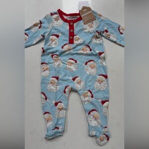 Mud Pie Blue Vintage Santa Sleeper 0-3M